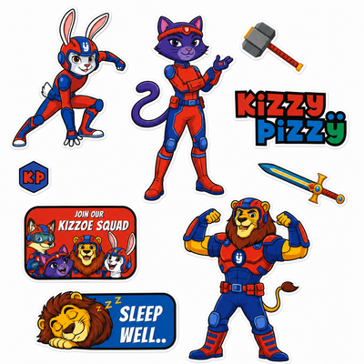 Kizzoe Surprise Sticker Sheet
